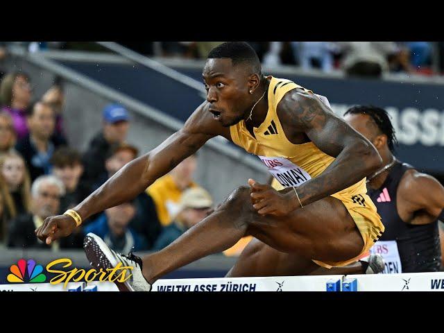 Grant Holloway MAKES HISTORY by .01 with Zurich Diamond League victory | NBC Sports