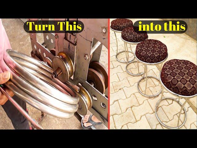 stylish stool for home | how to make it round type stool |making a modern stool| Twisted metal stool