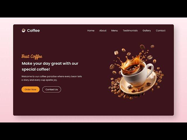  Create A Responsive Coffee Website in HTML CSS & JavaScript | Step-By-Step Tutorial