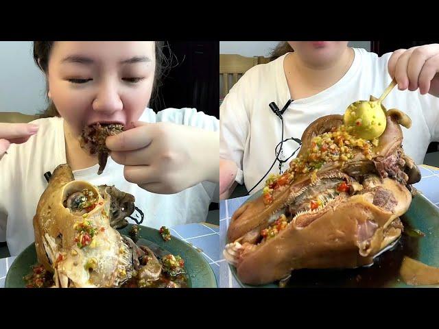 ASMR Sheep Head Eating Show   Mukbang Eating Goat Head Mouth Watering With Delicious Sound #14