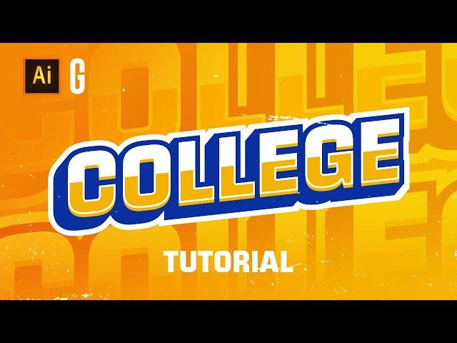 Illustrator Tutorial | Creando un Sticker de Texto | College Text Sticker