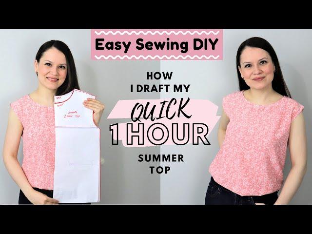 EASY way to draft a SIMPLE summer top! NON traditional method pattern making