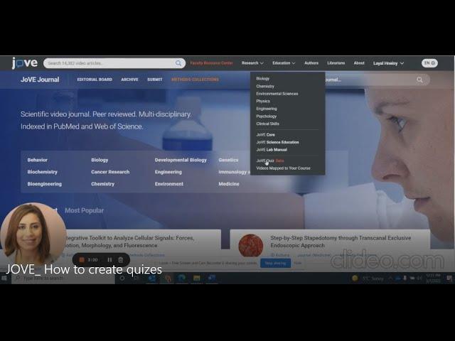 Creating Quizzes in JoVE (Journal of Visualized Experiments)