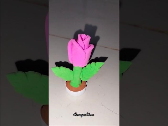 DIY How To Make a Flower Top With Clay Art #clay #shorts #youtubeshorts #clayartidea