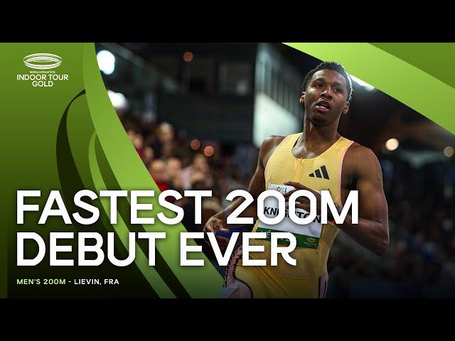 Erriyon Knighton storms to fastest indoor 200m debut in history  | World Indoor Tour 2024