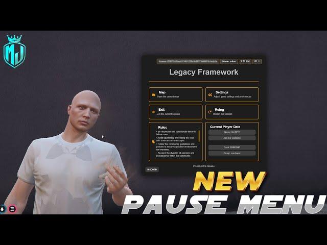 LEGACY INSPIRED PAUSEMENU *FREE* | FiveM Roleplay Scripts | FiveM Tutorial 2024 | MJ DEVELOPMENT