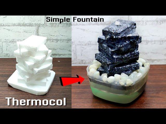 Beautiful Amazing Very Simple Thermocol Mini Water Fountain | Simple & Easy Homemade Water Fountain