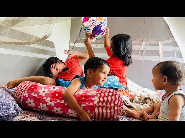 Pillow fights with Sisters brothers |Vlog#1020|#learnwithpriyanshi #learnwithpari #babinayoutuber