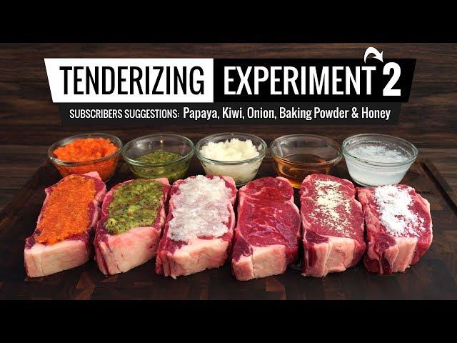 Best methods to TENDERIZE STEAK tested! Papaya, Kiwi, Baking Powder, Onion & Honey!