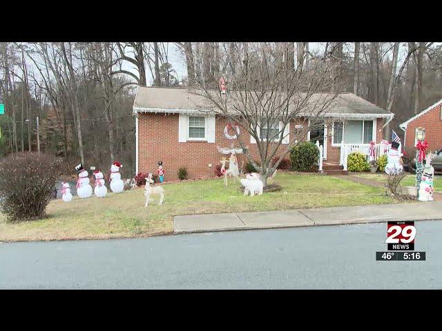 Some people in Charlottesville still have Christmas decorations up