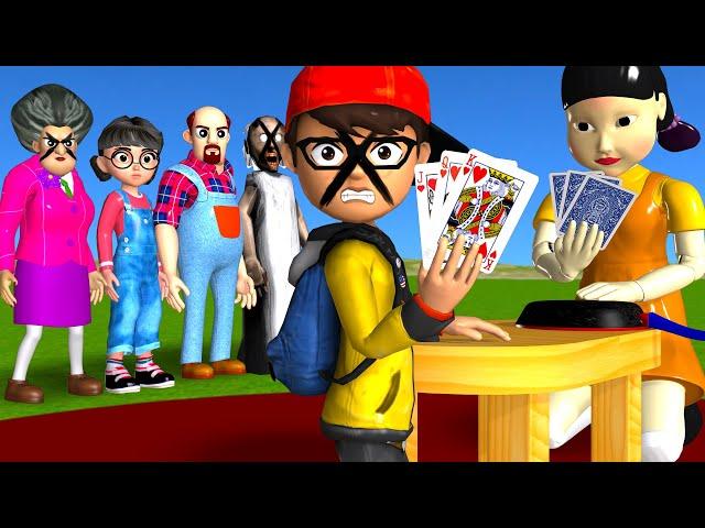 Scary Teacher 3D vs Squid Game Number Card and Troll Face Nice or Error 5 Times Challenge