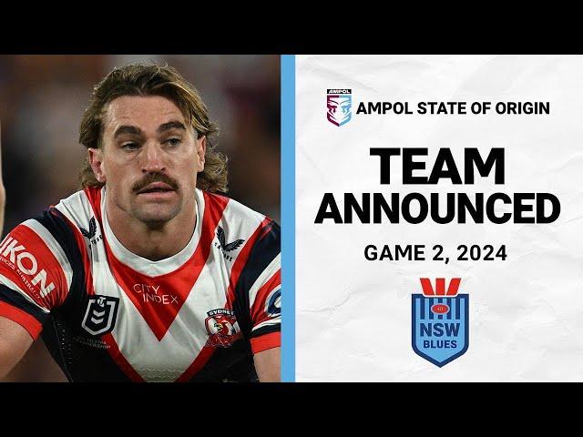 State of Origin 2024 | NSW Blues named for Game II in Melbourne