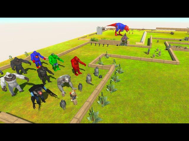 MUTANT PRIMATES RELEASE CARNIVORE DINOSAURS - Animal Revolt Battle Simulator