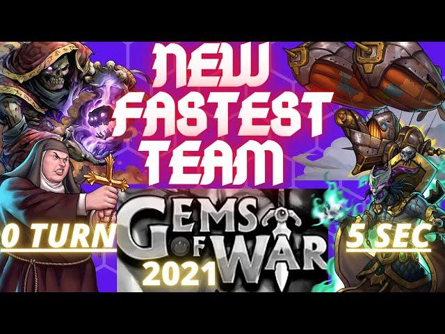 NEW Gems of War Fastest team 2021 | Quickest team in Gems of War | 0 turns for the enemy 1 SHOT TEAM