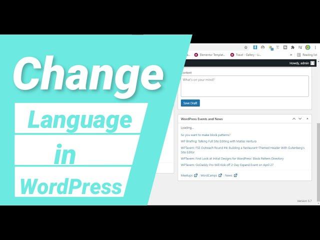 How to Change Language in WordPress | WordPress Dashboard