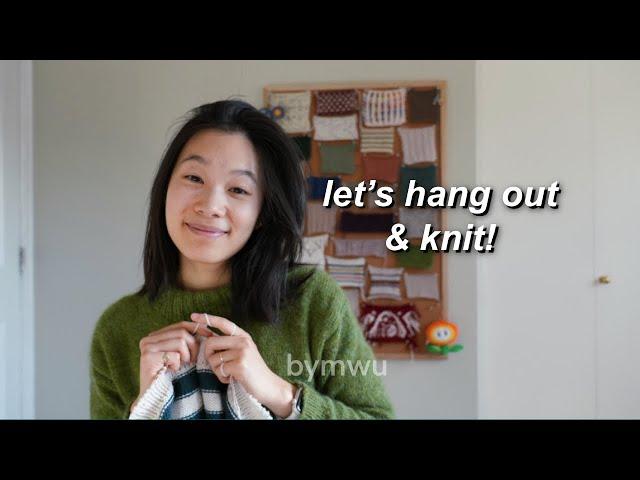 knit with me ~ swatch board organization, my stripe hype WIP & a colorwork sweater cast on || bymwu