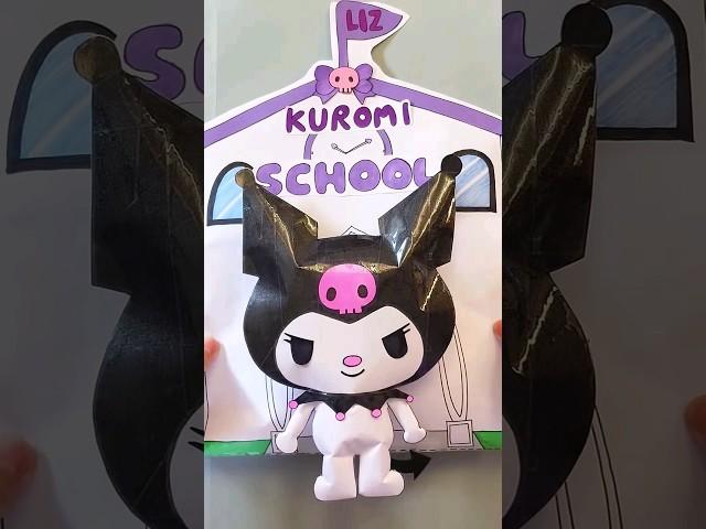 kuromi blind bag x school supplies and school uniform outfit  #blindbag #squishy #diy #asmr #craft