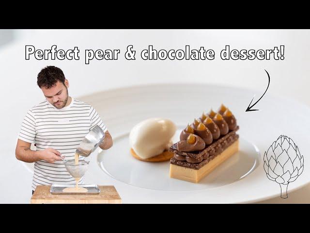 Perfect pear & chocolate dessert! Fine dining pastry recipes