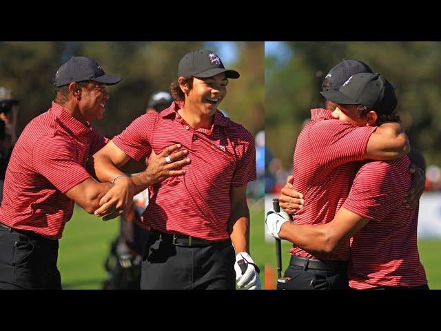 Charlie Woods nails his first hole-in-one, shares huge hug with dad Tiger in wild PNC Championship