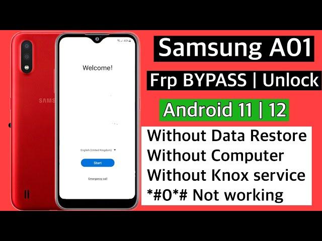 Samsung A01 Frp Bypass | Restore Data Not Working Android 12 | A01 Google lock bypass without pc