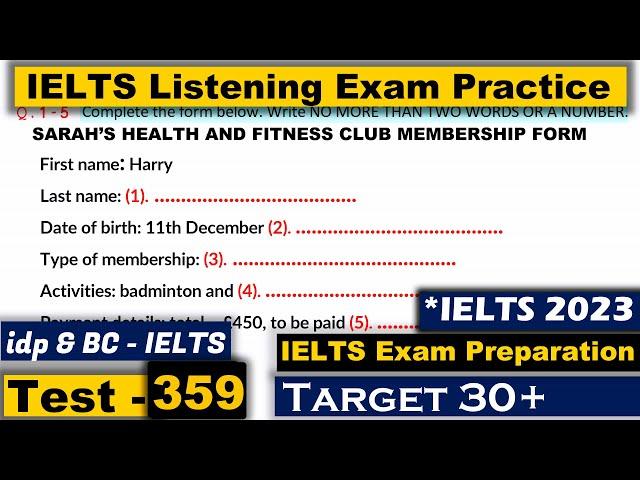 IELTS Listening Practice Test 2023 with Answers [Real Exam - 359 ]