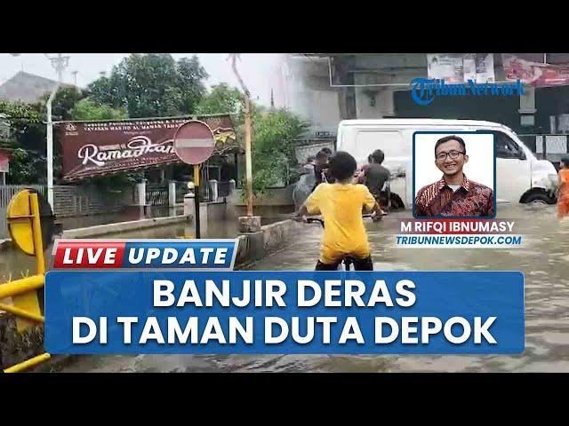 Air di Taman Duta Depok Tak Kunjung Surut, Banjir Mengalir Deras Bak Sungai di Tengah Permukiman