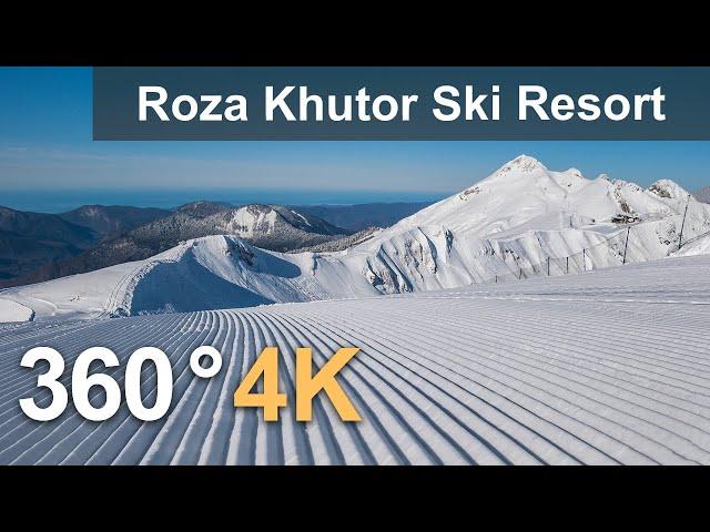 Rosa Khutor Ski Resort. Southern slope. Sochi, Russia. 360 video in 4K