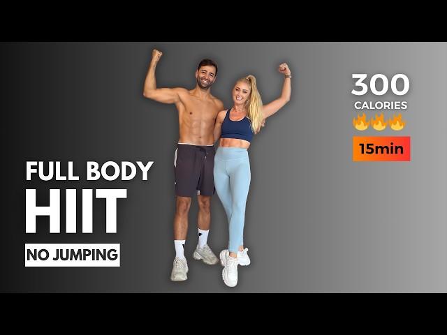 15 Minute Full Body HIIT WORKOUT - No JUMPING, No Equipment (no repeats)