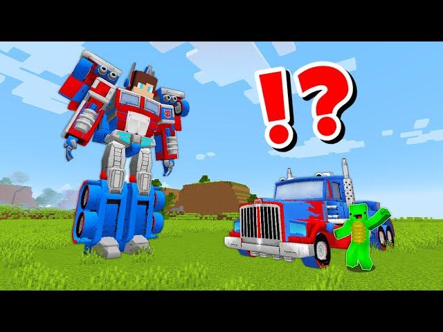 JJ and Mikey in TRANSFORMERS CHALLENGE in Minecraft / Maizen Minecraft