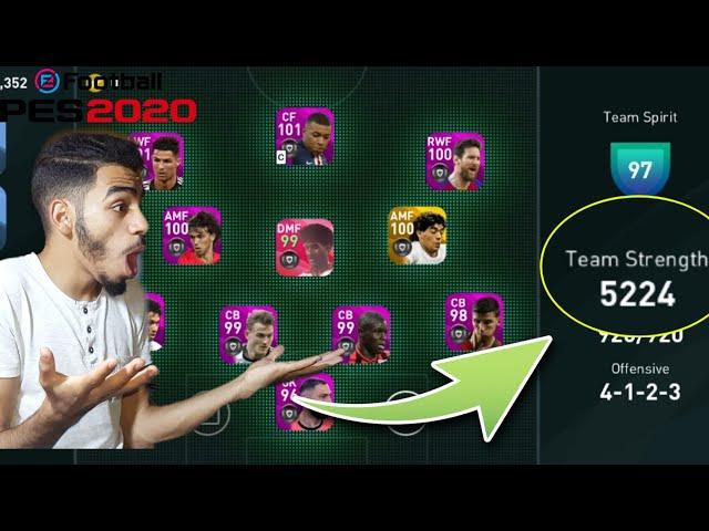 OMG!! THE HIGHEST TEAM STRENGTH IN PES MOBILE | +5200 