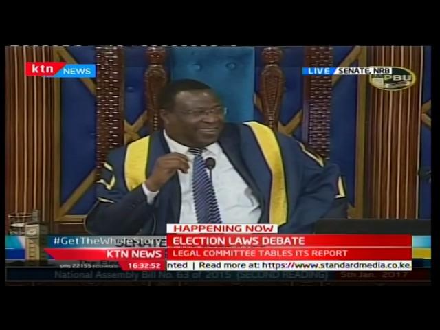 Senator James Orengo gives a passionate speech during the special electoral laws' senate sitting