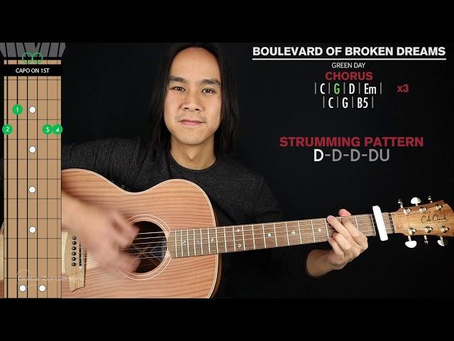 Boulevard of Broken Dreams ACOUSTIC Guitar Cover Green Day |Tabs + Chords|