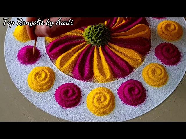 Simple Rangoli Designs | Relaxing Videos | Satisfying Videos | Top Rangolis by Aarti | Easy Rangolis