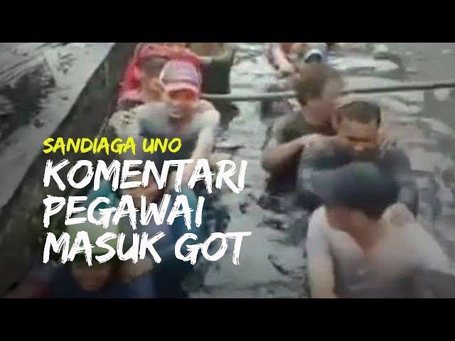Viral Aksi Pegawai Honorer Berendam dalam Selokan di Jelambar, Sandiaga Uno Beri Komentar