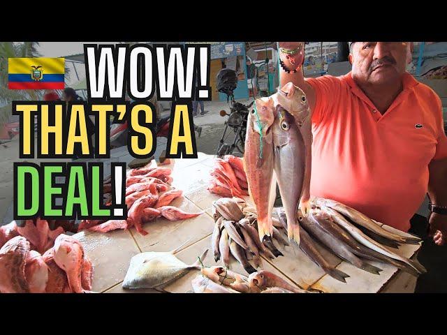 FRESH Fish and GIANT Shrimps for Pennies in Manta! A guide to being Pescatarian in LATAM!