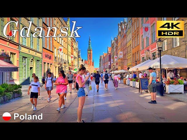 Gdansk Walking Tour / Daytime walk in the Old Town of Gdansk / Poland  / August 2024 /4K HDR