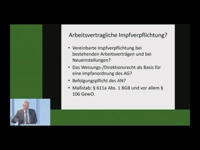 12. "Impfpflicht im Arbeitsverhältnis?" Dr. jur. Mario Eylert