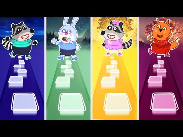 Dance Game - Raccoons learns kids to dance - Tiles Hop@RaccoonsFunny