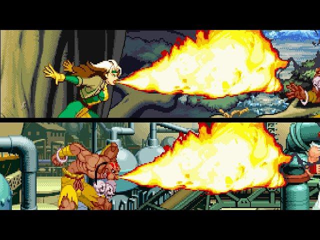 Rogue All Character Move Steal - X-Men vs. Street Fighter