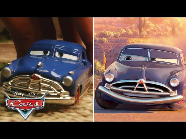 Doc Hudson Races around Willy's Butte | SIDE BY SIDE VIDEO | Pixar Cars