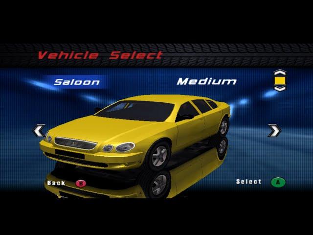 Burnout (GameCube/Dolphin Emulator) - Unplayable Yellow Saloon in Hillside Pass (Full Race)