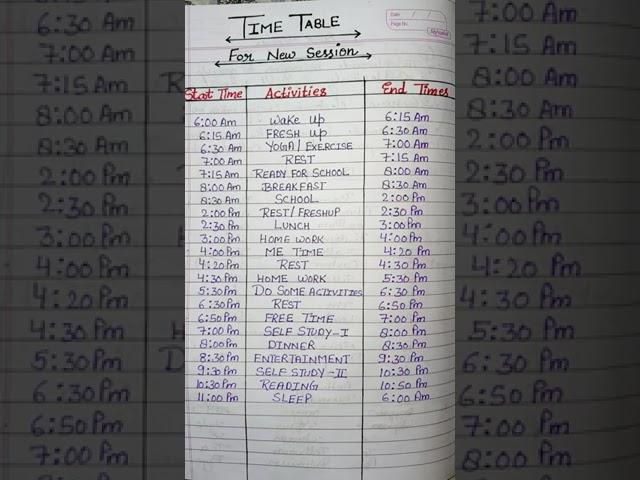 How to make Time Table for students l Time Table for New Session From 7th To 9th class #timetable