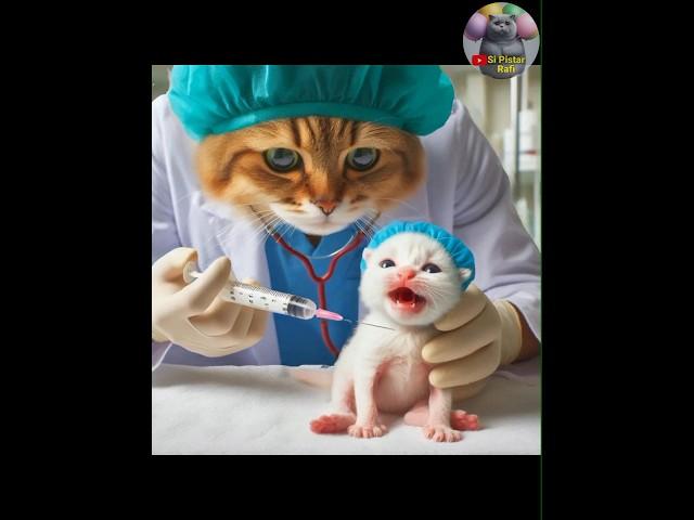 Kasihan Alif disuntik dokter #raficatlover #kucingpalestina
