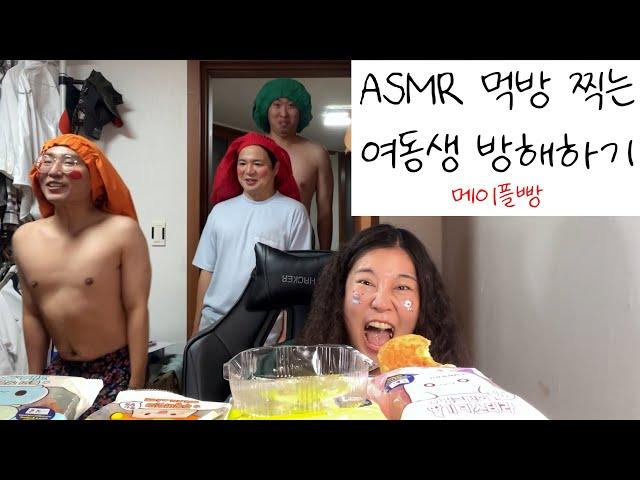 메이플빵 asmr먹방 찍으려는 자 VS 방해하는 자 / 띠부씰