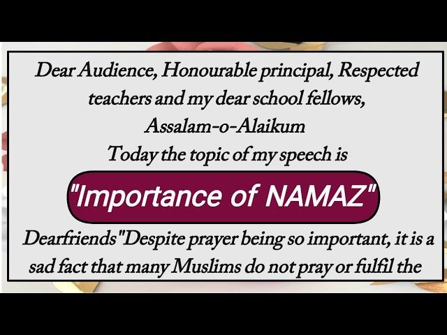 Message of the day | English Speech On Importance of Namaz