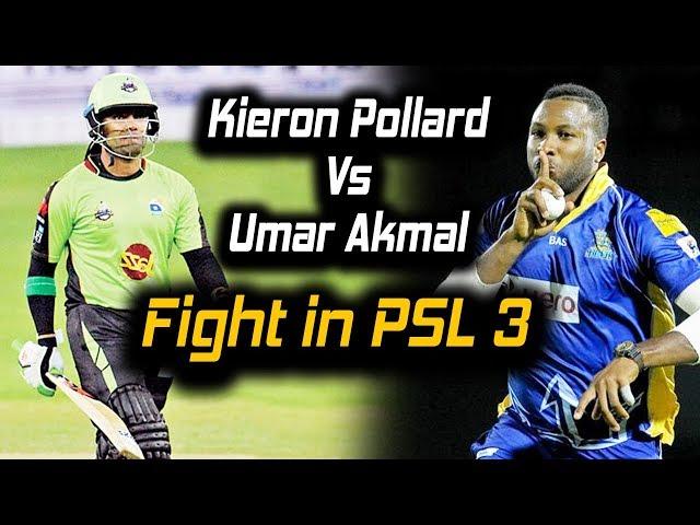 Kieron Pollard Vs Umar Akmal Fight in PSL 3 | HBL PSL