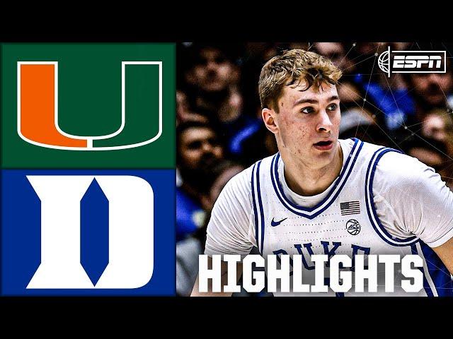 Miami Hurricanes vs. Duke Blue Devils | Full Game Highlights | ESPN College Basketball