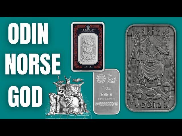 Odin The All-Father of the Nine realms of the Norse cosmos Silver & Antiqued Bars Royal Mint