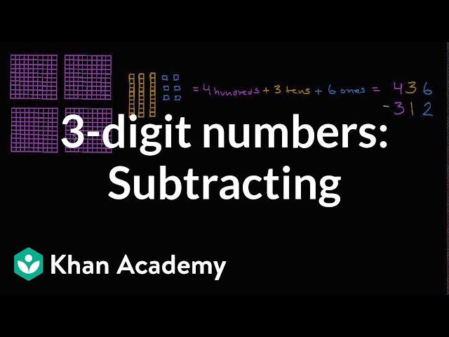 Subtracting hundreds, tens, and ones | Early Math | Khan Academy