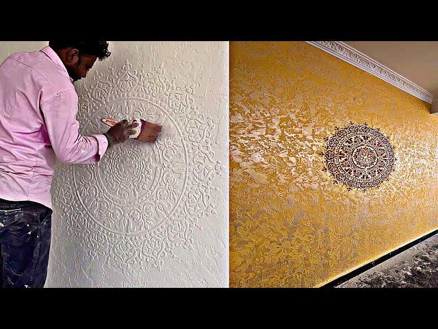 Modern Latest Mandola Wall Texture design making | Wall Texture painting ideas